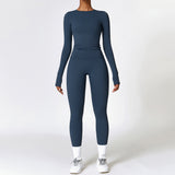 Loq MOQ Fashion Gym wear Fitness Long Sleeve Top Leggings Clothing Yoga Set