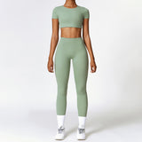 Custom Logo gym fitness brushed fabric sets active yoga wear sport clothing
