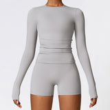 Winter Plush Long-Sleeve Activewear Fitness Apparel Running Sporty 2 Pieces Set