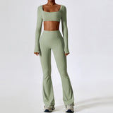 Custom Woman Sport Tank Top Wide Leg Yoga Pants High Waist Pants Yoga Set