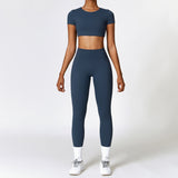 Custom Logo gym fitness brushed fabric sets active yoga wear sport clothing