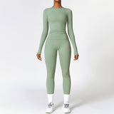 Loq MOQ Fashion Gym wear Fitness Long Sleeve Top Leggings Clothing Yoga Set