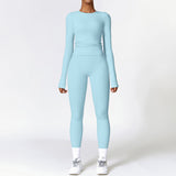 Loq MOQ Fashion Gym wear Fitness Long Sleeve Top Leggings Clothing Yoga Set