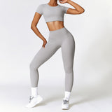 Custom Logo gym fitness brushed fabric sets active yoga wear sport clothing