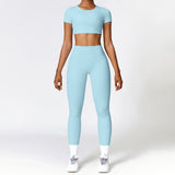 Custom Logo gym fitness brushed fabric sets active yoga wear sport clothing