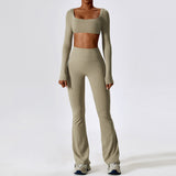 Custom Woman Sport Tank Top Wide Leg Yoga Pants High Waist Pants Yoga Set