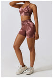 Custom Printing Seamless High Waist Shorts Crop Bra Lightweight Soft Breathable Stretchy Yoga Set