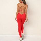 Sexy Sleeveless Women Fitness Backless Jumpsuit Activewear