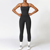Brushed Soft Tank Top Sportswear High Waisted Leggings Workout Set for Women