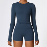 Winter Plush Long-Sleeve Activewear Fitness Apparel Running Sporty 2 Pieces Set