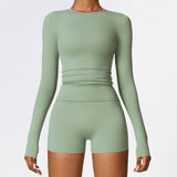 Winter Plush Long-Sleeve Activewear Fitness Apparel Running Sporty 2 Pieces Set