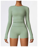 Winter Plush Long-Sleeve Activewear Fitness Apparel Running Sporty 2 Pieces Set
