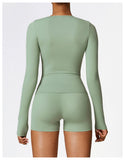 Winter Plush Long-Sleeve Activewear Fitness Apparel Running Sporty 2 Pieces Set
