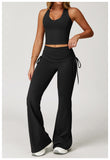 Racer Back High Waisted Folded Waist Band Yoga Leggings for Hot Yoga Yoga Shorts Set
