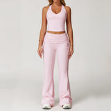 Racer Back High Waisted Folded Waist Band Yoga Leggings for Hot Yoga Yoga Shorts Set