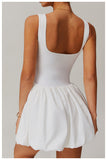 Nude Fake Sports Dresses Anti-exposure Outdoor Running Fitness Tennis Dress