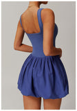 Nude Fake Sports Dresses Anti-exposure Outdoor Running Fitness Tennis Dress