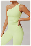 2025 New Design Fashion One Shoulder Cloud Sense Crop Tops
