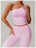 2025 New Design Fashion One Shoulder Cloud Sense Crop Tops