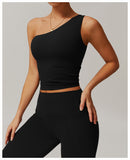 2025 New Design Fashion One Shoulder Cloud Sense Crop Tops
