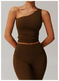 2025 New Design Fashion One Shoulder Cloud Sense Crop Tops