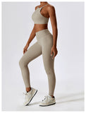 High Quality Women Yoga Tops Lenggings 2 PCS Fitness Set