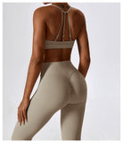 High Quality Women Yoga Tops Lenggings 2 PCS Fitness Set