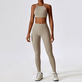 High Quality Women Yoga Tops Lenggings 2 PCS Fitness Set