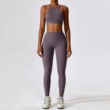 High Quality Women Yoga Tops Lenggings 2 PCS Fitness Set
