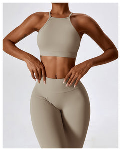 High Quality Women Yoga Tops Lenggings 2 PCS Fitness Set