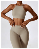 High Quality Women Yoga Tops Lenggings 2 PCS Fitness Set