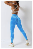 Tie Dye Seamless High Waist Push Up Woman Tights Fitness Workout Leggins