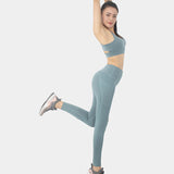 2 Piece Tracksuit Workout Outfits High Waist Leggings and Stretch Sports Bra Set