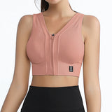 Front Zipper Closure High Impact Ribbed Gym Plus Fitness Yoga Shock Proof Sports Bras