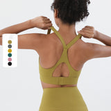 Criss-Cross Back Strappy Sports Bras Yoga Bra with Removable Cups