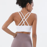 Women Sexy Strappy Sports Bra With Removable Pads