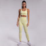 Woven Leopard Seamless 2 Piece Leggings Crop Top Set