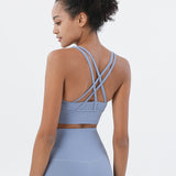 Women Sexy Strappy Sports Bra With Removable Pads