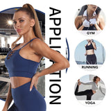 Workout Sets 3 Piece Long Sleeve Crop Tank Top + Sport Bra + Leggings
