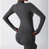Lightweight Zip Up Yoga Jacket Cropped Athletic Slim Fit Tops