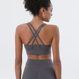 Women Sexy Strappy Sports Bra With Removable Pads