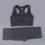 Free Sample Wholesale Seamless High Waisted Yoga Pants Ribbed Leggings And Crop Top Set 3 Pieces