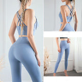 Women Solid Tracksuit Workout Outfits Sports Bra Set Yoga Sets for Women