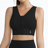 Front Zipper Closure High Impact Ribbed Gym Plus Fitness Yoga Shock Proof Sports Bras