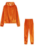 Women Velvet 2 Piece Sweatsuits Set