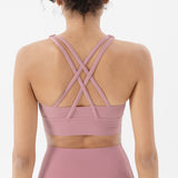 Women Sexy Strappy Sports Bra With Removable Pads
