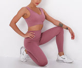 Seamless 2 Piece Sport Bra High Waist Yoga Leggings Sets