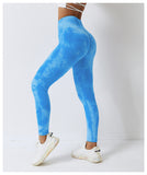 Tie Dye Seamless High Waist Push Up Woman Tights Fitness Workout Leggins