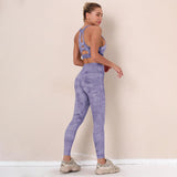  Tie Dye Fashion Crop Tank High Waist Yoga Leggings Sets