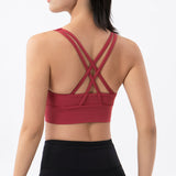 Women Sexy Strappy Sports Bra With Removable Pads